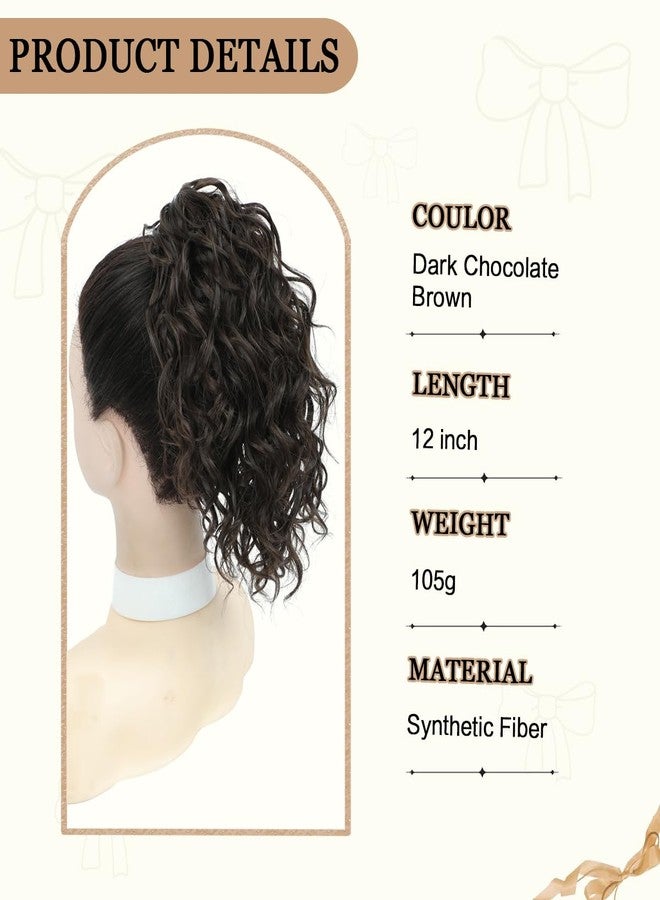 gulagula Ponytail Extension 12 Inch Curly Ponytail Hair Extensions Claw Clip Ponytail Extension Drawstring Ponytails Hair Pieces - Image 2